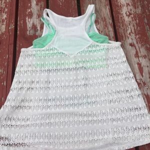 Tops - ☮️ Boho Feather Sheer Racerback Tank size Large Tops - ☮️ Boho Feather Sheer Racerback Tank size Large